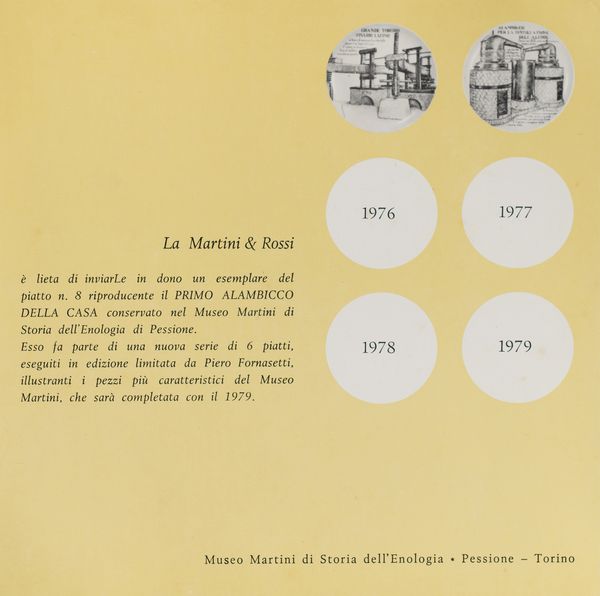 FORNASETTI PIERO (1913 - 1988) : Piatto Alambicco per la distillazione dell'alcol  - Asta Asta 410 | DESIGN E ARTI DECORATIVE DEL NOVECENTO - CERAMICHE Online - Associazione Nazionale - Case d'Asta italiane
