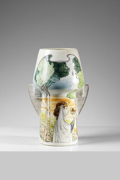 POGGI NICOLO' (1865 - 1915) : Vaso per Quaglino e Poggi  - Asta Asta 410 | DESIGN E ARTI DECORATIVE DEL NOVECENTO - CERAMICHE Online - Associazione Nazionale - Case d'Asta italiane