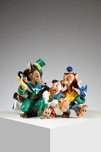 CERAMICHE ZACCAGNINI FIRENZE - Pinocchio, il Gatto e la Volpe, serie Walt Disney