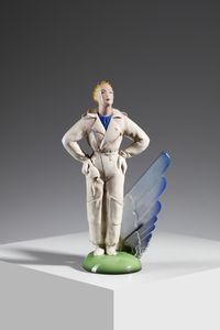TOSIN TARCISIO (1904 - 1999) - Aviatore per Ceramiche Tosin, La freccia di Vicenza.