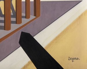 DEPERO FORTUNATO (1892 - 1960) : Reggio Emilia (Portici in Piazza Trinit).  - Asta 26/06/2023 | ARTE MODERNA E CONTEMPORANEA Tradizionale - Associazione Nazionale - Case d'Asta italiane