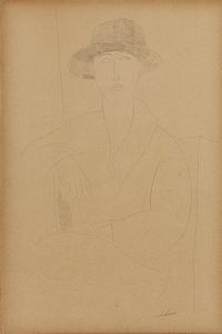 MODIGLIANI AMEDEO (1884 - 1920) - Donna seduta con cappello.