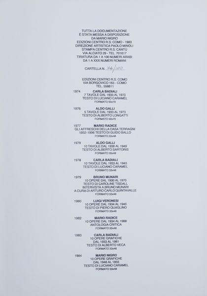 NIGRO MARIO (1917 - 1992) : Cartella completa 10 opere grafiche dal 1948 al 1955  - Asta Asta 413 | GRAFICA MODERNA, FOTOGRAFIA E MULTIPLI D'AUTORE Online - Associazione Nazionale - Case d'Asta italiane