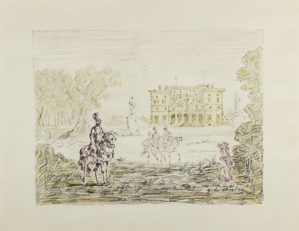 DE CHIRICO GIORGIO (1888 - 1978) : Dalla cartella I Cavalli e ville: Cavalieri antichi.  - Asta Asta 413 | GRAFICA MODERNA, FOTOGRAFIA E MULTIPLI D'AUTORE Online - Associazione Nazionale - Case d'Asta italiane