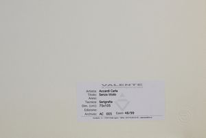 ACCARDI CARLA (1924 - 2014) : Senza titolo.  - Asta Asta 413 | GRAFICA MODERNA, FOTOGRAFIA E MULTIPLI D'AUTORE Online - Associazione Nazionale - Case d'Asta italiane