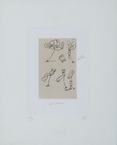 OLDENBURG CLAES THURE (1929 - 1997) - Metamorphic mouse heads and tooth - as baloons, New Haven, 1969 dalla serie 'Notes in hand'.