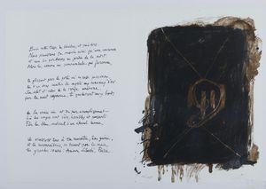 TAPIES ANTONI (1923 - 2012) - Sonnet VII, da from Vingt-deux pomes di Jean Cassou.