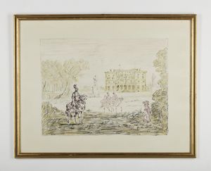 DE CHIRICO GIORGIO (1888 - 1978) : Dalla cartella I Cavalli e ville: Cavalieri antichi.  - Asta Asta 413 | GRAFICA MODERNA, FOTOGRAFIA E MULTIPLI D'AUTORE Online - Associazione Nazionale - Case d'Asta italiane