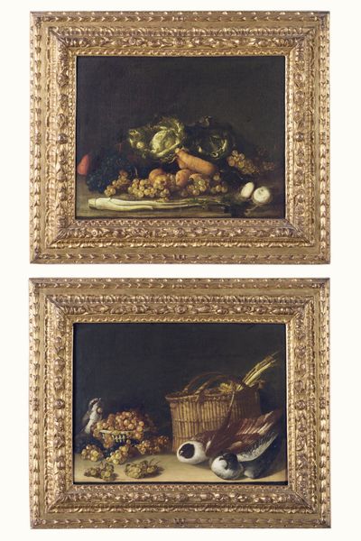 Scuola emiliana del XVIII secolo Nature morte con verdure, frutti e uccellini  - Asta Old Masters - Associazione Nazionale - Case d'Asta italiane