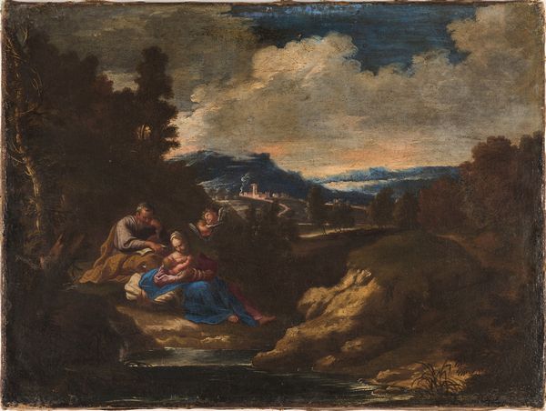 Scuola napoletana del XVIII secolo Paesaggi con episodi sacri  - Asta Old Masters - Associazione Nazionale - Case d'Asta italiane