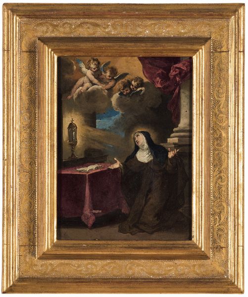 Valerio Castello : San Francesco riceve le stigmate<BR>Santa Chiara in adorazione del Santissimo Sacramento  - Asta Old Masters - Associazione Nazionale - Case d'Asta italiane