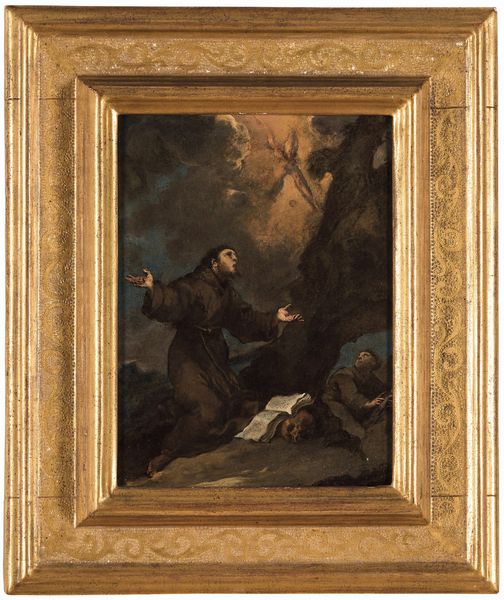 Valerio Castello : San Francesco riceve le stigmate<BR>Santa Chiara in adorazione del Santissimo Sacramento  - Asta Old Masters - Associazione Nazionale - Case d'Asta italiane