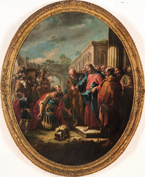 Gaspare Diziani : La guarnigione del servo del centurione a Cafarnao<BR>La piscina Probatica  - Asta Old Masters - Associazione Nazionale - Case d'Asta italiane