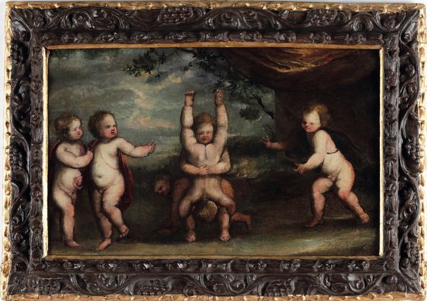Scuola del XVIII secolo Giochi di putti  - Asta Old Masters - Associazione Nazionale - Case d'Asta italiane
