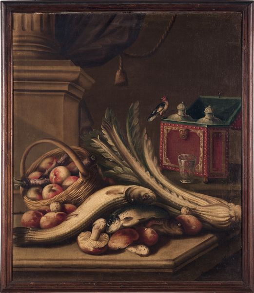 Scuola lombarda del XVIII secolo Nature morte con frutti, ortaggi, pesci e altri animali  - Asta Old Masters - Associazione Nazionale - Case d'Asta italiane