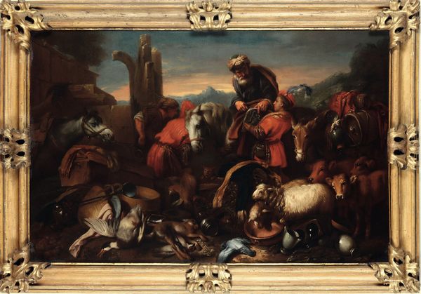 Giovanni Benedetto Castiglione detto il Grechetto, Attribuito a : Carovana  - Asta Old Masters - Associazione Nazionale - Case d'Asta italiane