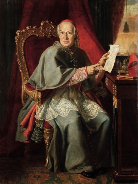 Scuola romana del XVIII secolo Ritratto di cardinale con lettera  - Asta Old Masters - Associazione Nazionale - Case d'Asta italiane