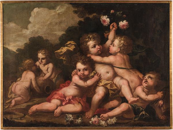 Scuola piemontese del XVII secolo Gioco di putti  - Asta Old Masters - Associazione Nazionale - Case d'Asta italiane