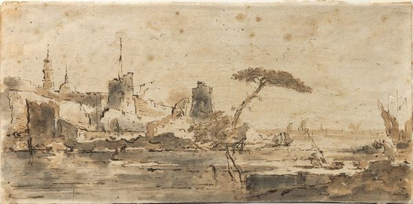 Scuola veneta del XVIII secolo Paesaggio con architetture  - Asta Old Masters - Associazione Nazionale - Case d'Asta italiane