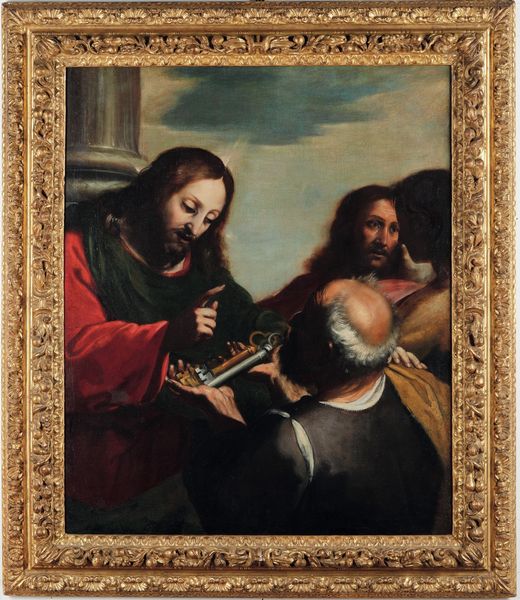 Scuola genovese del XVII secolo Ges consegna le chiavi a San Pietro  - Asta Old Masters - Associazione Nazionale - Case d'Asta italiane