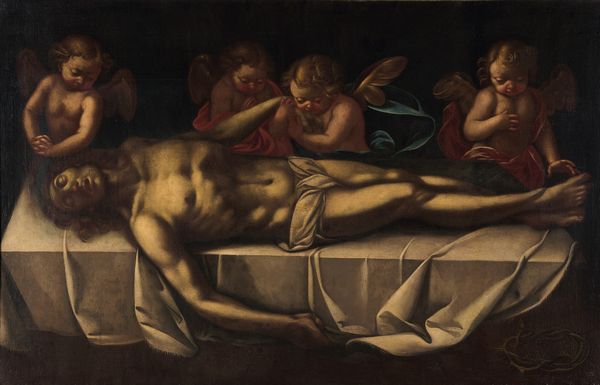 Stefano Danedi detto Montalto, Attribuito a : Cristo morto circondato dagli angeli  - Asta Old Masters - Associazione Nazionale - Case d'Asta italiane