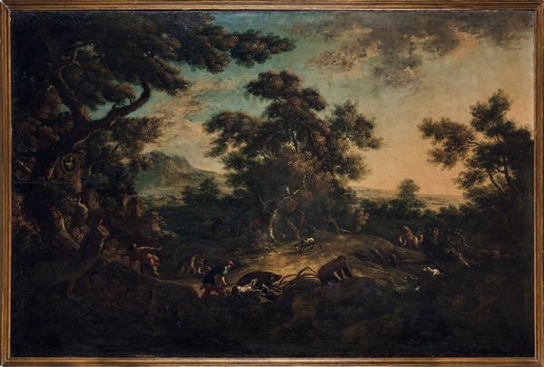 Nicola Viso : Paesaggio con caccia al cinghiale  - Asta Old Masters - Associazione Nazionale - Case d'Asta italiane