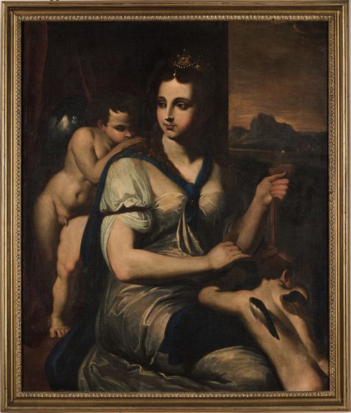 Tiziano Vecellio copia da, copia da : Venere che benda Amore  - Asta Old Masters - Associazione Nazionale - Case d'Asta italiane