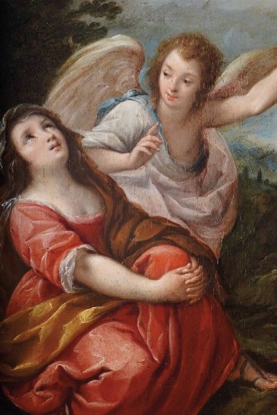 Carlo Francesco Nuvolone : Ester e l'angelo  - Asta Old Masters - Associazione Nazionale - Case d'Asta italiane