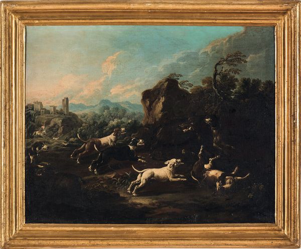 Philipp Peter Roos detto Rosa Da Tivoli : Scene di caccia  - Asta Old Masters - Associazione Nazionale - Case d'Asta italiane