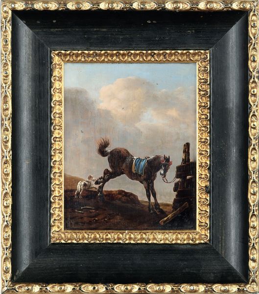 Philips Wouwerman : Cavallo e Cavaliere  - Asta Old Masters - Associazione Nazionale - Case d'Asta italiane