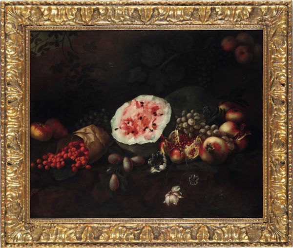 Tommaso Realfonso : Natura morta con anguria, frutti e fiori  - Asta Old Masters - Associazione Nazionale - Case d'Asta italiane