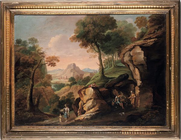 Hubert Robert, nei modi di : Vedute con le cascate di Tivoli e il Tempio di Vesta  - Asta Old Masters - Associazione Nazionale - Case d'Asta italiane