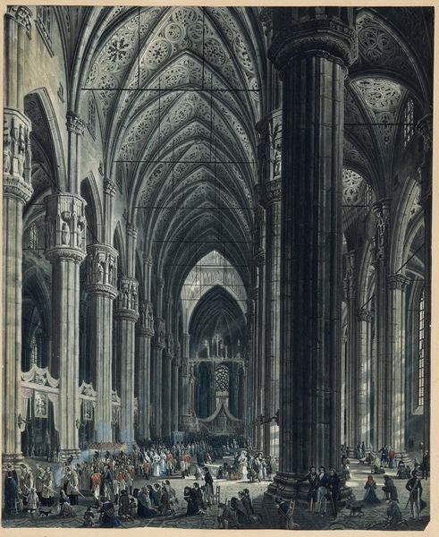 Giuseppe Bisi : Vedute dell'interno del Duomo di Milano  - Asta Old Masters - Associazione Nazionale - Case d'Asta italiane