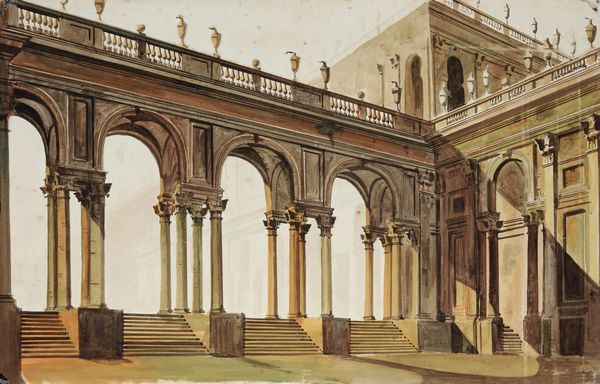 Scuola del XVIII secolo Vedute con architetture  - Asta Old Masters - Associazione Nazionale - Case d'Asta italiane