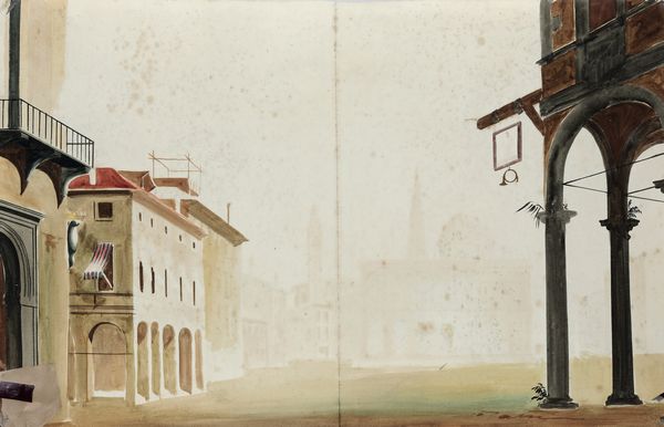 Scuola del XVIII secolo Vedute con architetture  - Asta Old Masters - Associazione Nazionale - Case d'Asta italiane