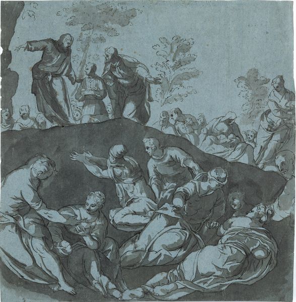 Scuola veneta del XVII secolo La raccolta della manna  - Asta Old Masters - Associazione Nazionale - Case d'Asta italiane