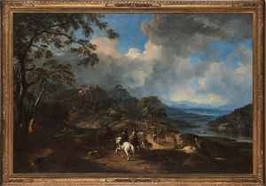 Pandolfo Reschi : Paesaggio con cavalieri  - Asta Old Masters - Associazione Nazionale - Case d'Asta italiane