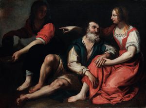 Domenico Fiasella detto il Sarzana - Lot e le figlie