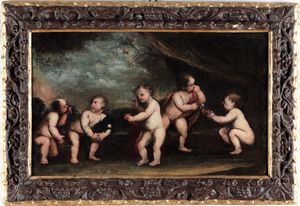 Scuola del XVIII secolo Giochi di putti  - Asta Old Masters - Associazione Nazionale - Case d'Asta italiane