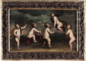 Scuola del XVIII secolo Giochi di putti  - Asta Old Masters - Associazione Nazionale - Case d'Asta italiane