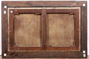 Jan Joost van Cossiau : Paesaggio con coppia di contadini in riva al fiume  - Asta Old Masters - Associazione Nazionale - Case d'Asta italiane