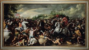 Giuseppe Cesari detto il Cavalier d'Arpino, Bottega di - Battaglia di Tullo Ostilio contro i Veienti e i Fidenati