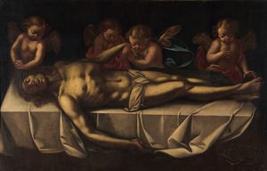 Stefano Danedi detto Montalto, Attribuito a - Cristo morto circondato dagli angeli