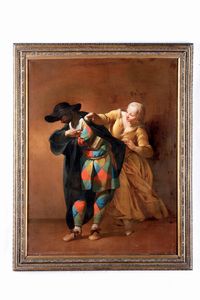 Giovan Domenico Ferretti : Arlecchinate  - Asta Old Masters - Associazione Nazionale - Case d'Asta italiane