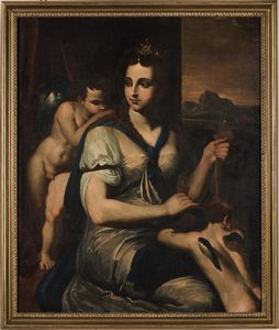 Tiziano Vecellio copia da, copia da - Venere che benda Amore