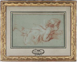 François Boucher, Ambito di - Putto sdraiato