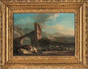 Giovanni Battista Busiri - Paesaggio con pastori e rovine