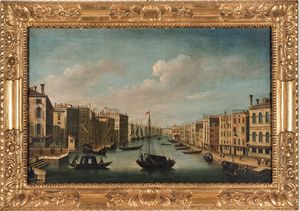 Scuola del XVIII secolo Veduta del Canal Grande a Venezia  - Asta Old Masters - Associazione Nazionale - Case d'Asta italiane