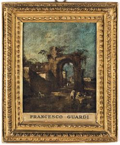 Francesco Guardi : Capriccio con figure e rovine  - Asta Old Masters - Associazione Nazionale - Case d'Asta italiane