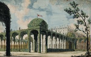 Scuola del XVIII secolo Vedute con architetture  - Asta Old Masters - Associazione Nazionale - Case d'Asta italiane